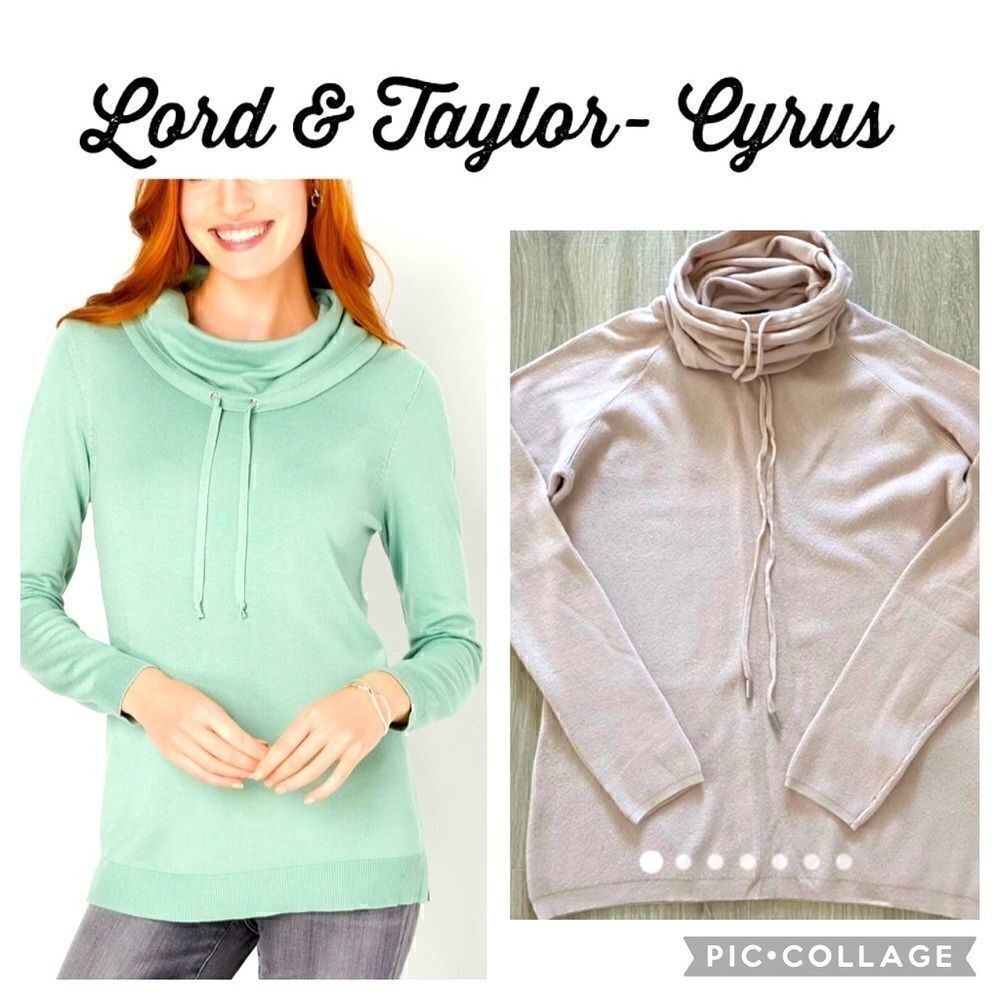 Lord & Taylor Blush funnel neck sweater